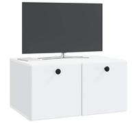 vidaXL Mueble de TV de Pared 59,5 x 41 x 30 cm Blanco, Almacenamiento para Sala, gabinete Moderno, Soporte de TV de Pared, diseño Rectangular, Espacio Amplio