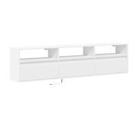 Mueble de TV de pared con LED blanco 180x31x45 cm