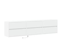vidaXL Mueble de TV de Pared con LED Blanco 180x31x45 cm, Mueble Flotante para TV, Armario de Pared, estantería para TV, Mueble Colgante para TV