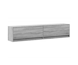 vidaXL Mueble de TV de Pared con LED Gris Sonoma 180x31x38 cm, Mueble Flotante para TV, Armario de Pared, estantería para TV, Mueble Colgante para TV