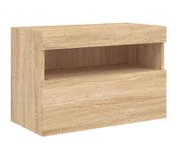 vidaXL Mueble de TV de Pared con Luces LED Roble Sonoma 60x30x40 cm