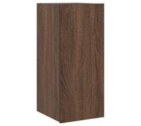 vidaXL Mueble de TV de Pared con Luces LED, Armario Auxiliar Flotante, Mesita de Noche Colgante, Mueble Multimedia para Salón, Roble Marrón