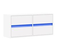 vidaXL Mueble de TV de Pared con Luces LED Blanco 100x31x45 cm