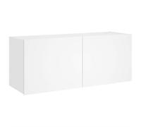 vidaXL Mueble de TV de Pared con Luces LED Blanco 100x35x41 cm