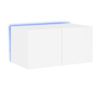 Mueble De Tv De Pared Con Luces Led Blanco 60x35x31 Cm Vidaxl