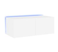 vidaXL Mueble de TV de Pared con Luces LED Blanco 80x35x31 cm