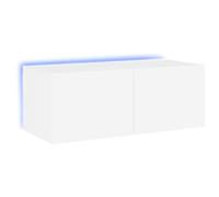 vidaXL Mueble de TV de Pared con Luces LED Blanco 80x35x31 cm