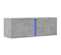 vidaXL Mueble de TV de Pared con Luces LED Gris hormigón 100x31x35 cm, Mueble de TV suspendido, Mueble de TV montado en la Pared, Soporte de TV Flotante