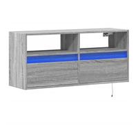 vidaXL Mueble de TV de Pared con Luces LED Gris Sonoma 100x31x45 cm, Mueble de TV suspendido, Mueble de TV montado en la Pared, Soporte de TV Flotante