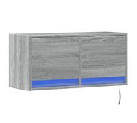 vidaXL Mueble de TV de Pared con Luces LED Gris Sonoma 80x31x35 cm