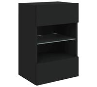 vidaXL Mueble de TV de Pared con Luces LED Negro 40x30x60,5 cm