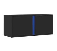 vidaXL Mueble de TV de Pared con Luces LED Negro 80x31x35 cm, Mueble de TV suspendido, Mueble de TV montado en la Pared, Soporte de TV Flotante