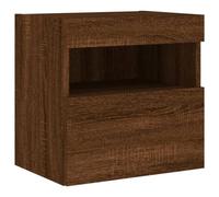 vidaXL Mueble de TV de Pared con Luces LED Roble marrón 40x30x40 cm