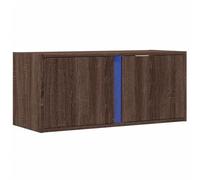 vidaXL Mueble de TV de Pared con Luces LED Roble marrón 80x31x35 cm, Mueble de TV suspendido, Mueble de TV montado en la Pared, Soporte de TV Flotante