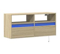 vidaXL Mueble de TV de Pared con Luces LED Roble Sonoma 100x31x45 cm, Mueble de TV suspendido, Mueble de TV montado en la Pared, Soporte de TV Flotante