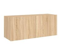 vidaXL Mueble de TV de Pared con Luces LED Roble Sonoma 100x35x41 cm