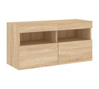 vidaXL Mueble de TV de Pared con Luces LED Roble Sonoma 80x30x40 cm