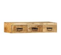 vidaXL Mueble de TV de Pared Madera Maciza Mango Rugosa 100x30x19 cm, Soporte de TV, Mueble Multimedia, Armario Auxiliar, Armario de TV, Mueble HiFi