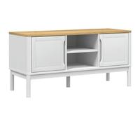 Mueble De Tv Floro Madera Maciza De Pino Blanco 114x43x55 Cm Vidaxl