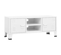 vidaXL Mueble de TV Industrial Aparador Armario Auxiliar Soporte Consola Cajón Televisión Sala Estante Almacenaje Mueble Salón Metal Blanco