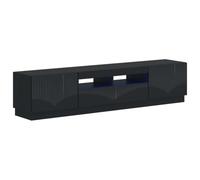 vidaXL Mueble de TV LED HOORN 3 uds. Negro Madera de ingeniería
