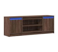 vidaXL Mueble de TV LED Madera ingeniería marrón Roble 139,5x34x50 cm, Soporte de TV, aparador de TV, Mueble HiFi, Banco de TV, Armario de TV