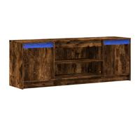 vidaXL Mueble de TV LED Madera ingeniería Roble Ahumado 139,5x34x50 cm, Soporte de TV, aparador de TV, Mueble HiFi, Banco de TV, Armario de TV