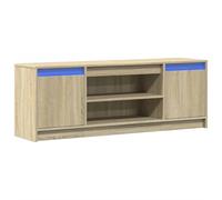 vidaXL Mueble de TV LED Madera ingeniería Roble Sonoma 139,5x34x50 cm, Soporte de TV, aparador de TV, Mueble HiFi, Banco de TV, Armario de TV
