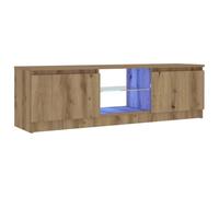 vidaXL Mueble de TV Luces LED Madera Roble Artisan 120x30x36 cm