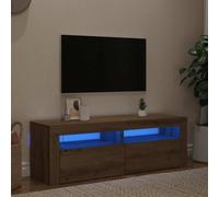 vidaXL Mueble de TV Luces LED Madera Roble Artisan 120x35x40 cm, Soporte, Mueble Multimedia, Consola HiFi