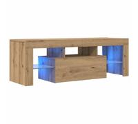 vidaXL Mueble de TV Luces LED Madera Roble Artisan 120x36,5x40 cm