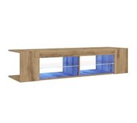 vidaXL Mueble de TV Luces LED Madera Roble Artisan 135x39x30 cm, Soporte de TV, Mueble Multimedia, Consola de TV, Mueble HiFi