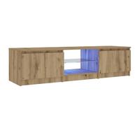 vidaXL Mueble de TV Artisan en roble con luces LED 140x40x36 cm
