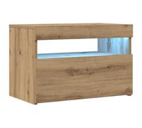 vidaXL Mueble de TV Luces LED Madera Roble Artisan 60x35x40 cm, Soporte de TV, Mueble Multimedia, Consola de TV, Mueble HiFi