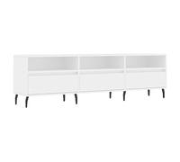 vidaXL Mueble de TV Madera contrachapada Blanco 150x30x44,5 cm, Soporte de TV, Banco de TV, Muebles para Equipos de música, aparador de TV