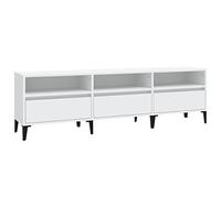 vidaXL Mueble de TV Madera contrachapada Blanco 150x30x44,5 cm, Soporte de TV, Armario Auxiliar, Armario para Equipos de música, Armario de TV
