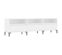vidaXL Mueble de TV Madera contrachapada Blanco 150x30x44,5 cm, Soporte de TV, Banco de TV, Muebles para Equipos de música, aparador de TV