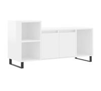 vidaXL Mueble de TV Madera contrachapada Blanco Brillo 100x35x55 cm