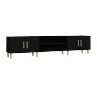 Mueble De Tv Madera Contrachapada Negro 180x31,5x40 Cm Vidaxl
