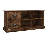 Mueble De Tv Madera Contrachapada Roble Ahumado 102x35,5x47,5cm Vidaxl