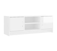 Mueble de TV madera de ingeniería blanco brillo 102x30x37,5 cm