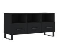 vidaXL Mueble de TV Madera de ingeniería Negro 102x36x50 cm