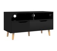 vidaXL Mueble de TV Madera de ingeniería Negro Brillo 90x40x48,5 cm