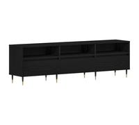 vidaXL Centro de Entretenimiento Contemporáneo de Roble Negro Estantes Ajustables para Sala Moderna | Gran Consola de Medios Rectangular con Tablero de Partículas Duradero