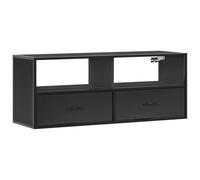 vidaXL Mueble de TV Madera de ingeniería y Metal Negro 100x31x39,5 cm, Soporte para TV, Armario Consola de TV, Muebles de Dormitorio