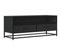 vidaXL Mueble de TV Madera de ingeniería y Metal Negro 100x34,5x40 cm, Soporte de TV, Banco de TV, Muebles para Equipos de música, aparador de TV