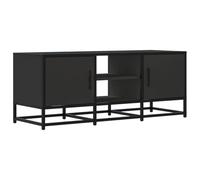 vidaXL Mueble de TV Madera de ingeniería y Metal Negro 100x35x41 cm, Soporte de TV, Banco de TV, Muebles para Equipos de música, aparador de TV