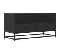 vidaXL Mueble de TV Madera de ingeniería y Metal Negro 80x34,5x40 cm, Soporte de TV, Banco de TV, Muebles para Equipos de música, aparador de TV