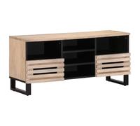 vidaXL Mueble de TV Madera Maciza de Mango 100x34x46 cm, Soporte de TV, aparador de TV, Mueble HiFi, Banco de TV, Armario de TV, Mueble Multimedia