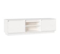 Mueble De Tv Madera Maciza De Pino Blanco 140x35x40 Cm Vidaxl